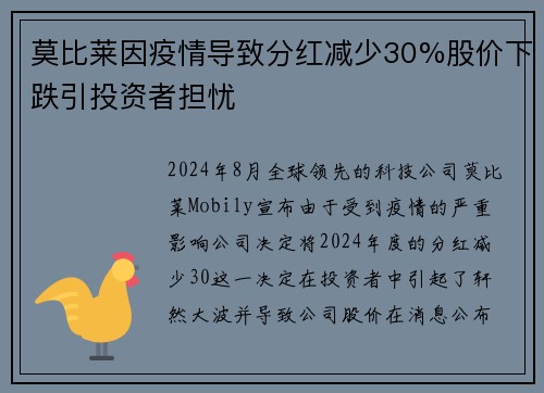 莫比莱因疫情导致分红减少30%股价下跌引投资者担忧